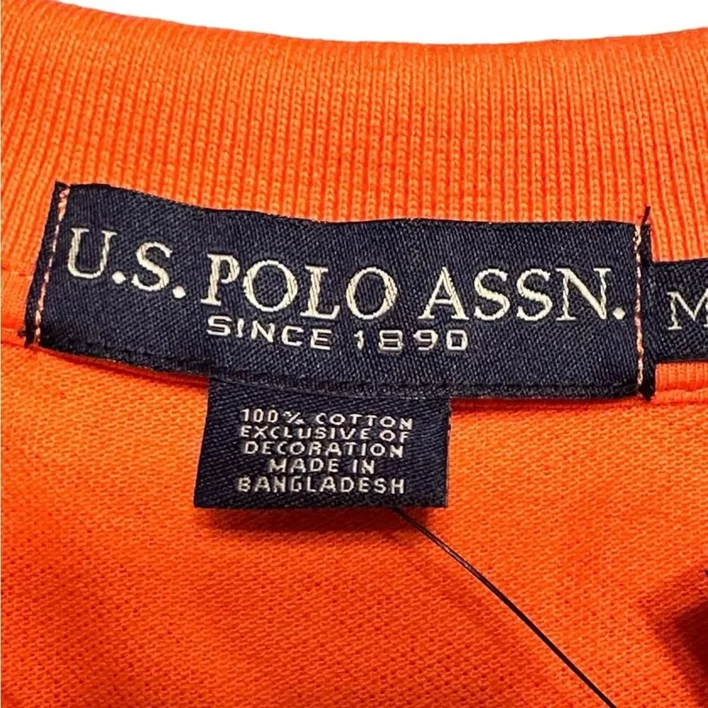 U.S. POLO ASSN Orange Men's Polo size Medium NWT